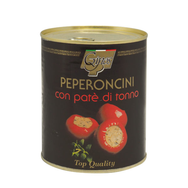Peperoncini Con Pate di Tonno ~ Pimientos rellenos de paté de atún en aceite