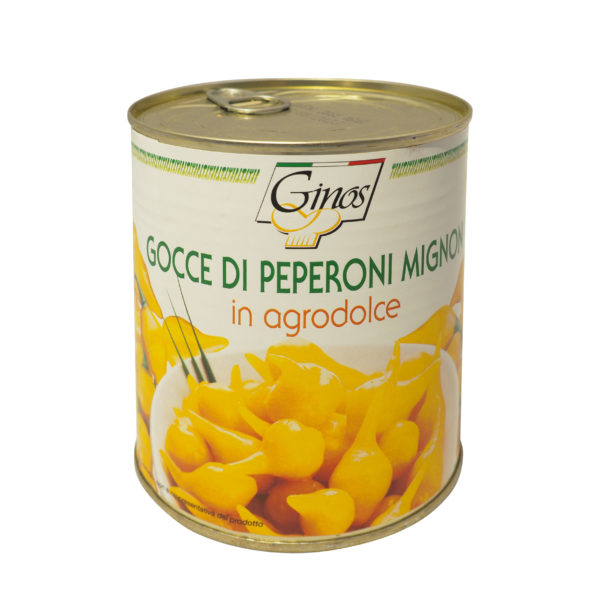Gocce di Peperoni Mignon in Agrodolce ~ Lágrimas de pimientos amarillos en agridulce